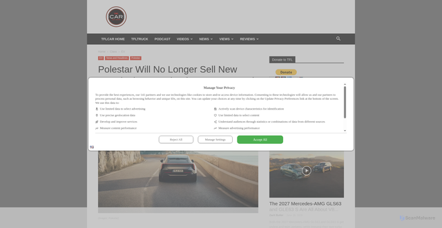 Security scan screenshot of https://tflcar.com/2026/06/polestar-winding-down-us-operations-news/