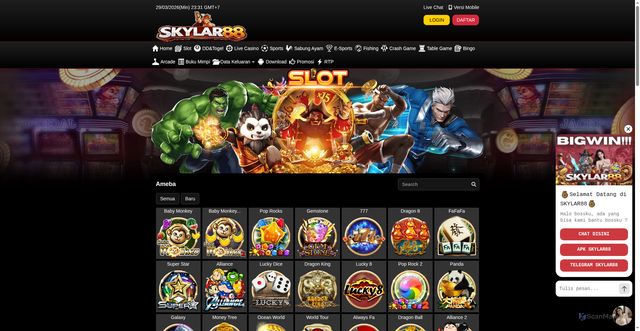 Security scan screenshot of https://ndx-skylar88.click/desktop/game/slot/ameba