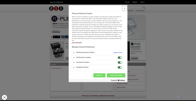 Security scan screenshot of https://www.mesoscale.com