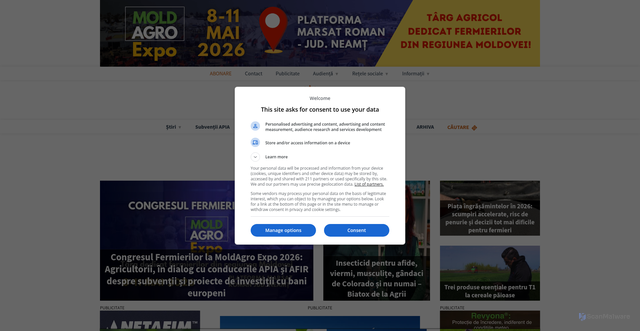 Security scan screenshot of https://agrointel.ro