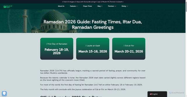 Security scan screenshot of https://www.muslimpro.com/ramadan-fasting-times-iftar-dua-ramadan-greetings/