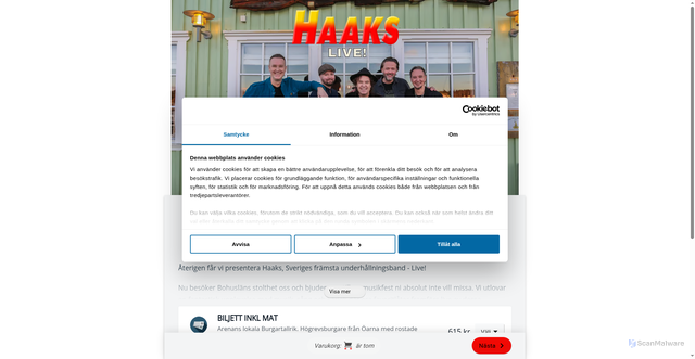 Security scan screenshot of https://secure.tickster.com/sv/pj78501habuhvey/products