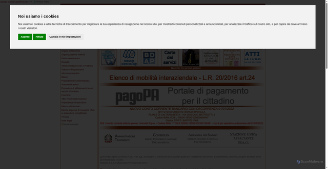 Security scan screenshot of https://www.provincia.caltanissetta.it