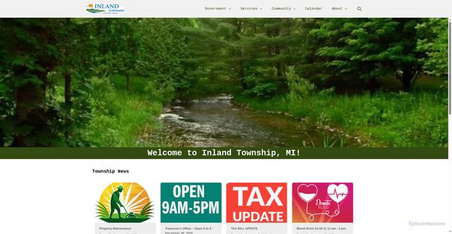Security scan screenshot of https://inlandtownshipmi.gov/