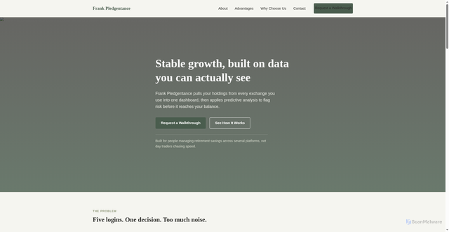Security scan screenshot of https://www.frankpledgentance.net/