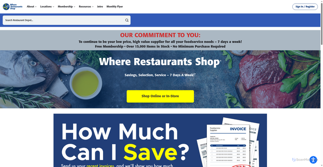 Security scan screenshot of https://www.restaurantdepot.com