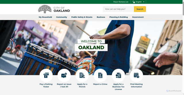 Security scan screenshot of https://www.oaklandca.gov/