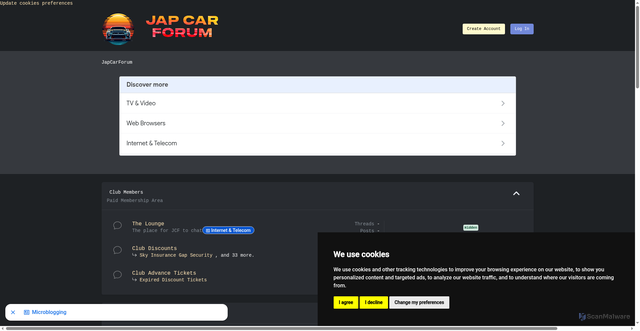 Security scan screenshot of https://japcarforum.com
