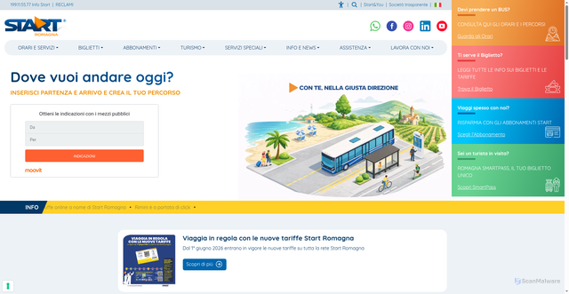 Security scan screenshot of https://www.startromagna.it/