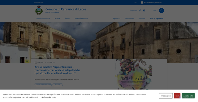 Security scan screenshot of https://comune.caprarica.lecce.it/