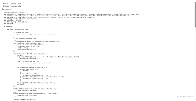 Security scan screenshot of http://linkedin.focusvision.com/s/support/failsafe/failsafe.js?781429c960