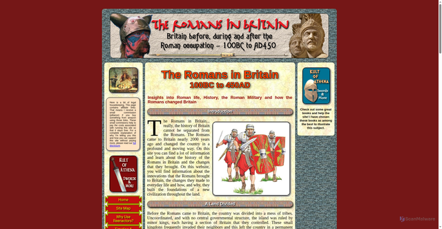 Security scan screenshot of https://www.romanobritain.org