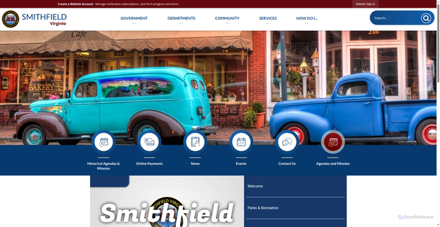 Security scan screenshot of https://smithfieldva.gov/