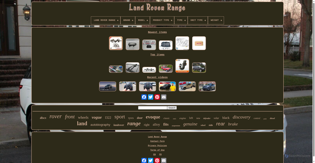 Security scan screenshot of https://landroverrange.com