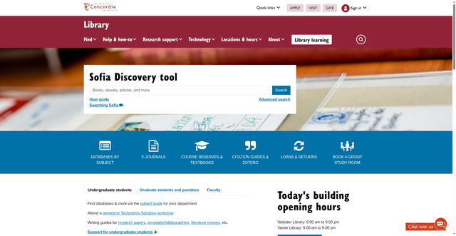 Security scan screenshot of https://library.concordia.ca