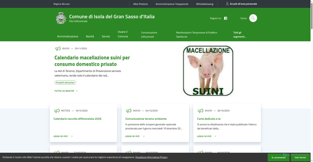 Security scan screenshot of https://comune.isola.te.it/