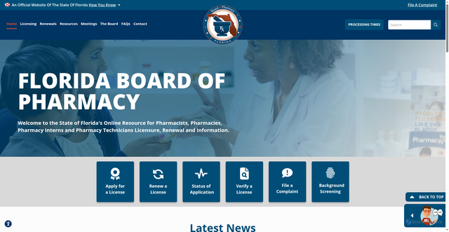 Security scan screenshot of https://floridaspharmacy.gov/