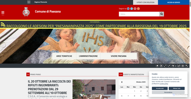 Security scan screenshot of https://www.paesana.it/