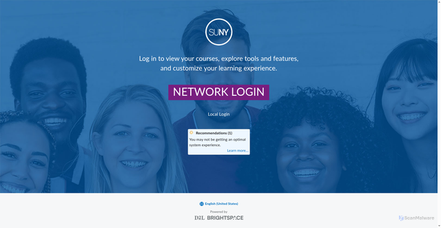 Security scan screenshot of https://sunydle.brightspace.com
