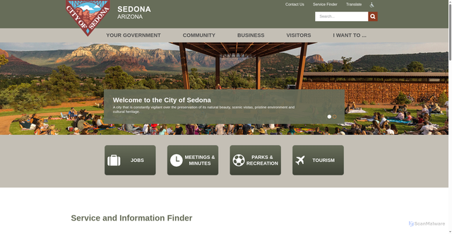 Security scan screenshot of https://www.sedonaaz.gov/
