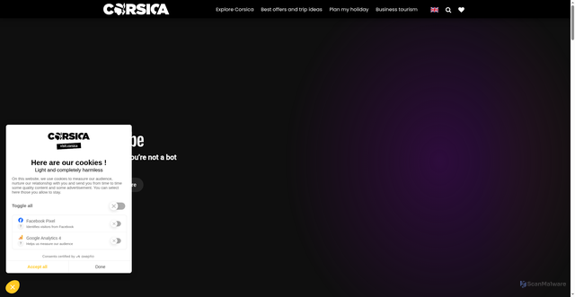 Security scan screenshot of https://www.visit-corsica.com/en