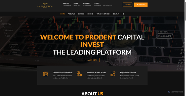 Security scan screenshot of https://prudentcapitalinvest.com/