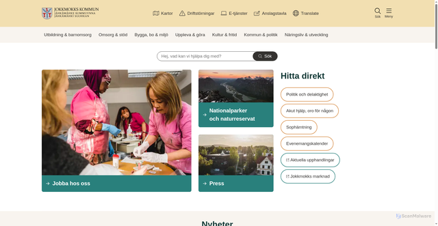 Security scan screenshot of https://www.jokkmokk.se/