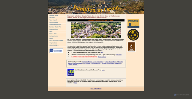 Security scan screenshot of http://www.bampton.org.uk/
