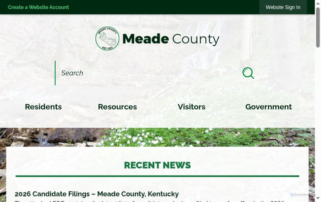 Security scan screenshot of https://www.meadeky.gov/