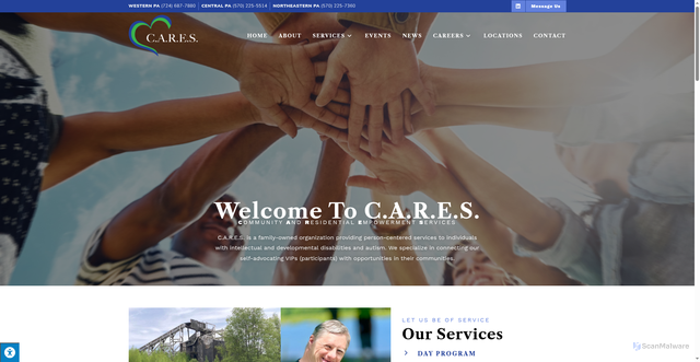 Security scan screenshot of https://cares4u.org