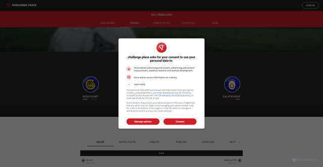 Security scan screenshot of https://challenge.place/c/67b8840b7e716c82c8f4caf5/match/67c347cb4eb7518ba6ecfcb6