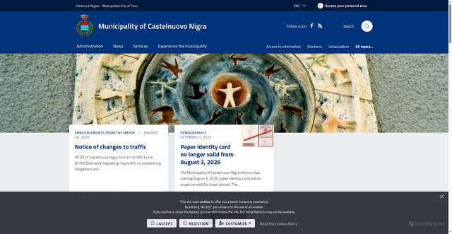 Security scan screenshot of https://comune.castelnuovonigra.to.it/it-it/home