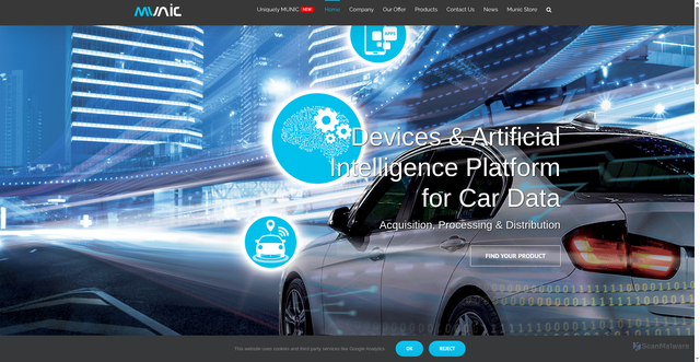 Security scan screenshot of https://munic.io