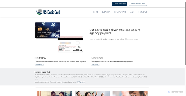 Security scan screenshot of https://www.usdebitcard.gov/