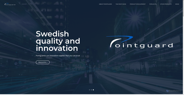 Security scan screenshot of https://pointguard.nu