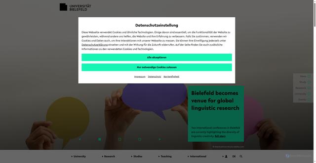 Security scan screenshot of https://uni-bielefeld.de