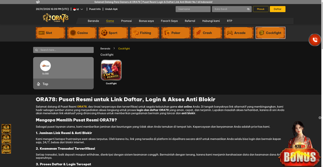 Security scan screenshot of https://ora78gacoan.com/games/cockfight