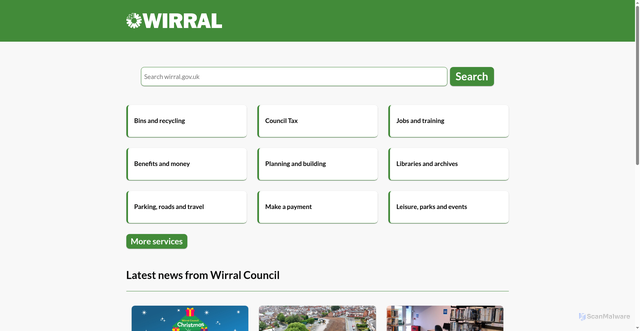 Security scan screenshot of https://www.wirral.gov.uk/