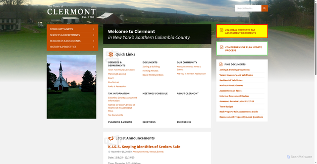 Security scan screenshot of https://clermontny.gov/