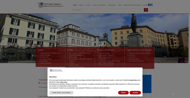 Security scan screenshot of https://www.ordineingegnerisondrio.it/