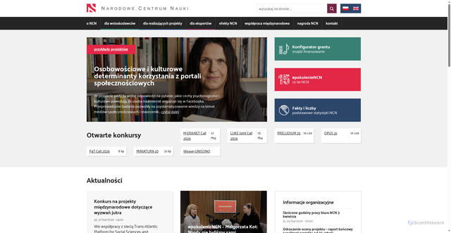 Security scan screenshot of https://www.ncn.gov.pl/