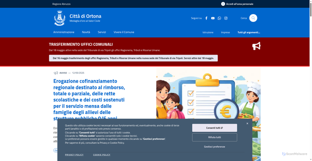 Security scan screenshot of https://www.comuneortona.ch.it