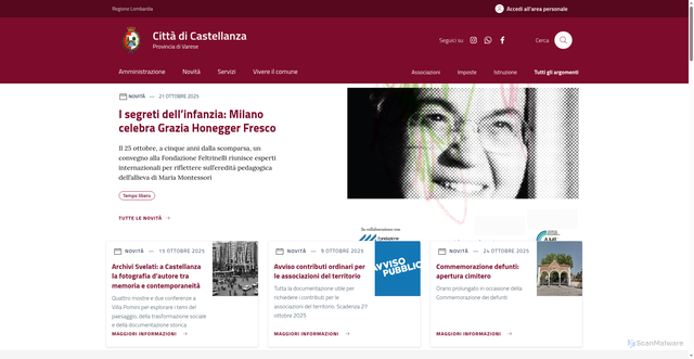Security scan screenshot of https://www.comune.castellanza.va.it/home/index.html