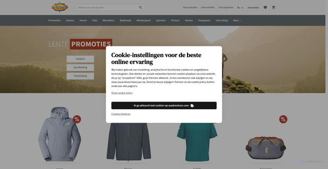 Security scan screenshot of https://www.asadventure.com