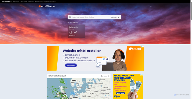 Security scan screenshot of https://oap.accuweather.com