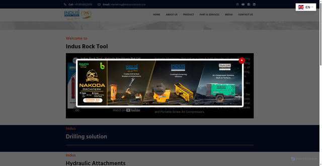Security scan screenshot of https://indusrocktool.co.in/