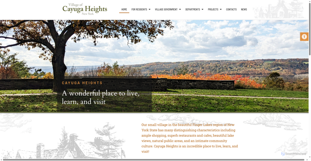Security scan screenshot of https://cayugaheights.gov/