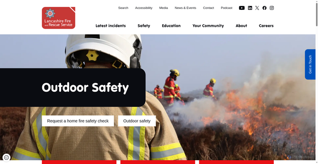Security scan screenshot of http://www.lancsfirerescue.org.uk/