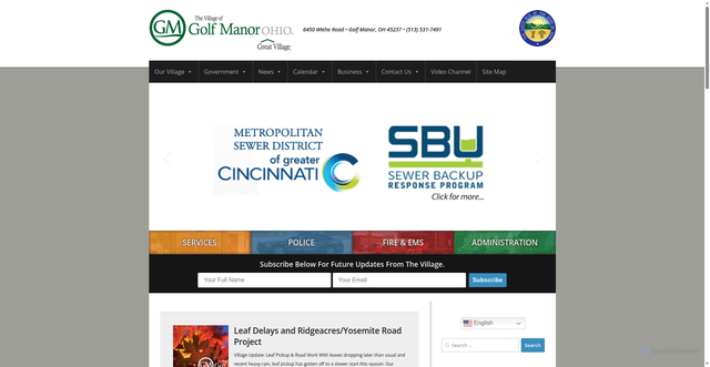 Security scan screenshot of https://www.golfmanoroh.gov/