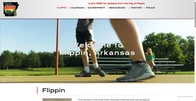 Security scan screenshot of https://www.cityofflippin.gov/